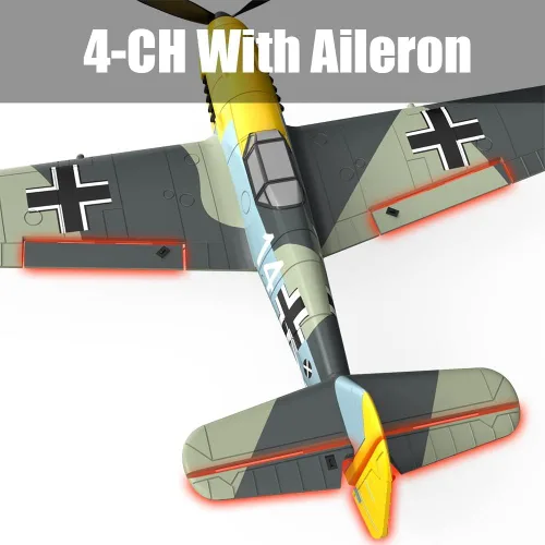 Miniatura 3 de ANTSIR Avión RC para adultos y adolescentes de 14 años, BF109 Avión de control remoto de 4 canales con giroscopio de 6 ejes, 3 modos de vuelo, listo