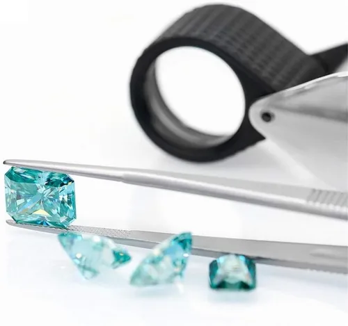 Miniatura 3 de Moissanita suelta 1.00CT-30.0CT, piedra de moissanita de color azul, claridad VVS1, piedra preciosa brillante de corte radiante para hacer anillos