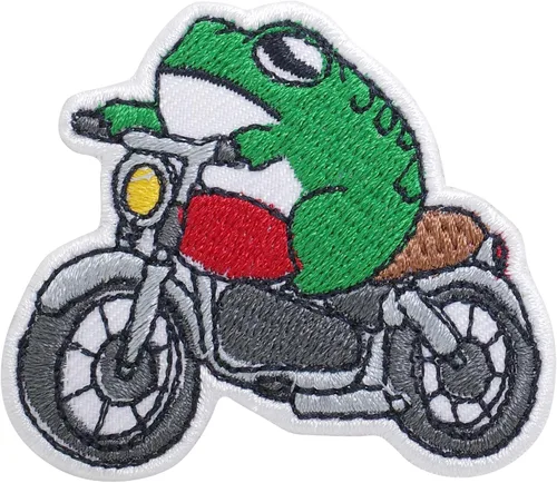 Octory Frog Ride - Parches para planchar para motocicleta, para ropa, para colgar en la ropa, apliques bordados para jeans, sombreros, bolsas