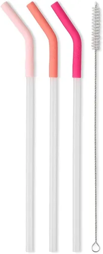 Miniatura 3 de Swig Life Juego de Pajitas Reutilizables Rubor + Coral + Rosa, Juego de Pajitas Altas y Cepillo de Limpieza, Cada Pajita Mide 14 Pulgadas de Largo