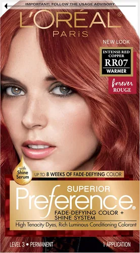 Miniatura 12 de L'Oreal Paris Superior Preference Fade-Defying + Shine - Tinte permanente para el cabello, rubio rosado medio 8RB, paquete de 1, tinte para el 8RB