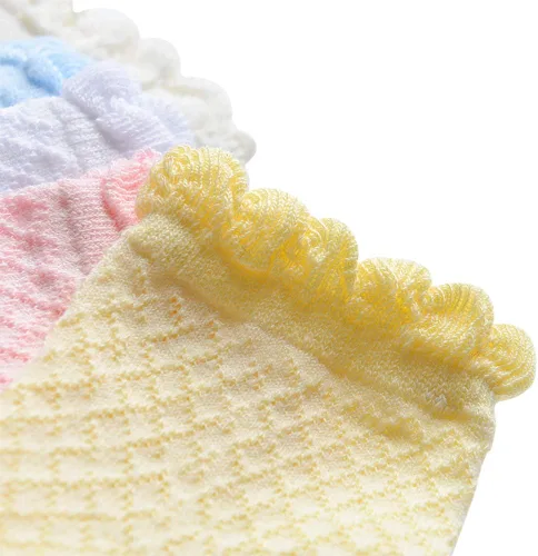 Miniatura 41 de Looching Paquete de 5 calcetines delgados de malla para bebés, niñas y niños, de algodón, color blanco, calcetines de tobillo invisibles 1-8T