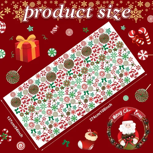 Miniatura 2 de Buryeah 3 manteles de plástico de Navidad rectangulares de Navidad, con bastones de caramelo, impermeables, para Navidad, vacaciones, invierno