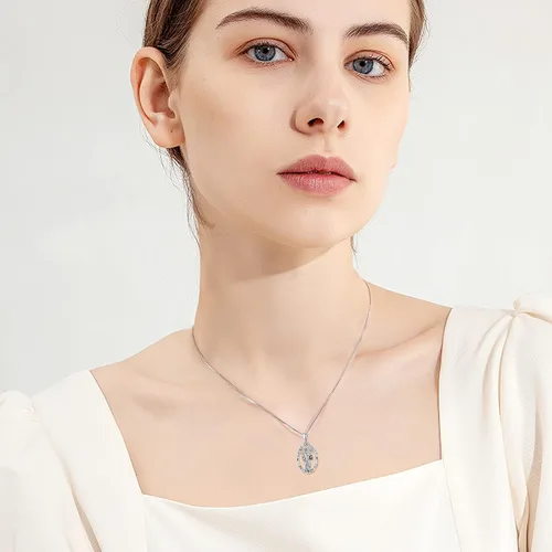 Miniatura 3 de Brisskaari Collar con colgante de San Miguel, San Cristóbal, San Patricio, San Juda, San Benito, San José, plata de ley 925, medalla de amuleto