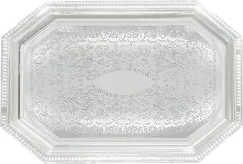 Winco Bandeja octogonal, 14 x 20 pulgadas, cromo
