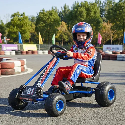 Miniatura 9 de HONEY JOY Pedal Go Kart, Go Kart de Pedal de 4 Ruedas para Niños Pequeños, Juguete de Coche de Pedal de Carreras, Adelante/Atrás, Asiento