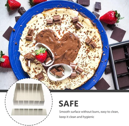 Miniatura 5 de Luxshiny Molde para hacer dulces de turrón: sartén rectangular antiadherente de acero inoxidable para turrones, brownie y dulces, 7.87 x 7.08 x 1.96