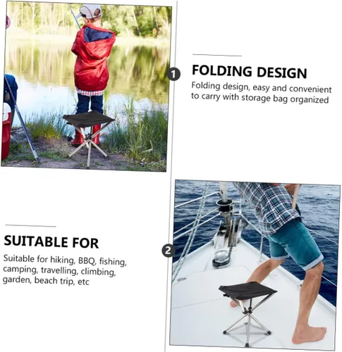 Miniatura 5 de WOONEKY Taburete plegable multifuncional al aire libre silla para camping, pesca, jardín, viajes y picnic