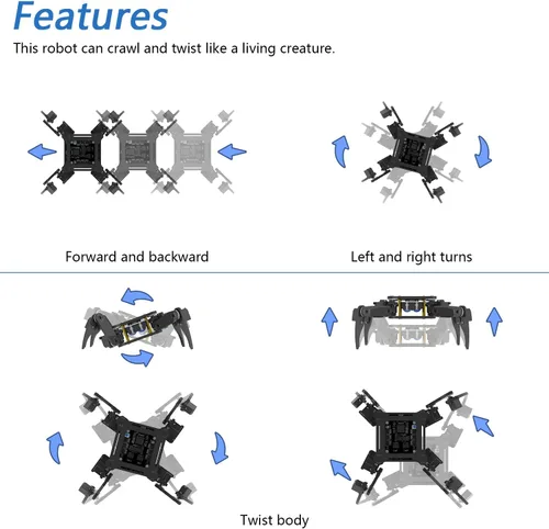 Miniatura 3 de Freenove Kit de robot cuadrúpedo con control remoto (compatible con Arduino IDE), torsión de arrastre para caminar, control remoto de aplicaciones