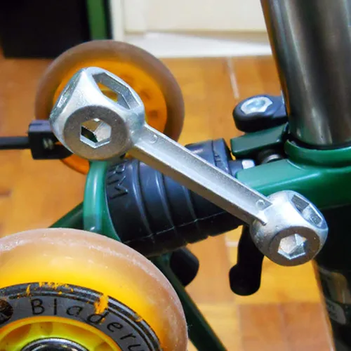 Miniatura 3 de Llave 10 en 1 Herramienta de reparación de bicicletas portátiles con forma de hueso de perro, llave dinamométrica, agujeros hexagonales, llave