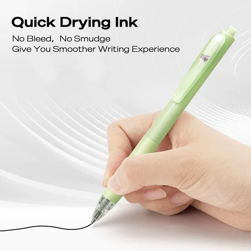 Miniatura 5 de WRITECH Bolígrafos de gel de punta fina: bolígrafo retráctil de tinta negra, escritura suave, punta media de 8 quilates, 0.028 in, punta media