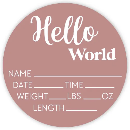 Miniatura 14 de Letrero de recién nacido "Hello World" - Placa de anuncio de nacimiento con nombre de bebé para hospital - Accesorio para fotos - Decoración