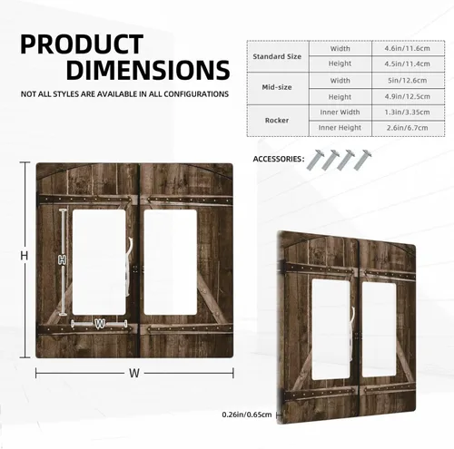 Miniatura 440 de Placa Decorativa de Pared de Granja Rústica con Cuerno de Madera para Puerta de Granero 1 Banda Duplex Cubiertas de Toma Eléctrica Soltera