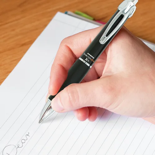 Miniatura 3 de Zebra Pen Bolígrafo de gel retráctil X10, punta media, 0.028 in, barril negro, tinta negra sin ácidos, paquete de 12 (el embalaje puede variar)