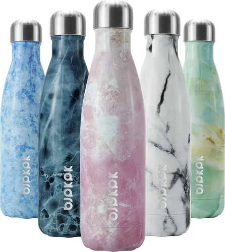 Miniatura 13 de BJPKPK Botella de Agua Aislada 17oz Botellas de Agua de Acero Inoxidable Apta para Lavavajillas Metal Térmica Mantiene Frío y Caliente, Gris Niebla