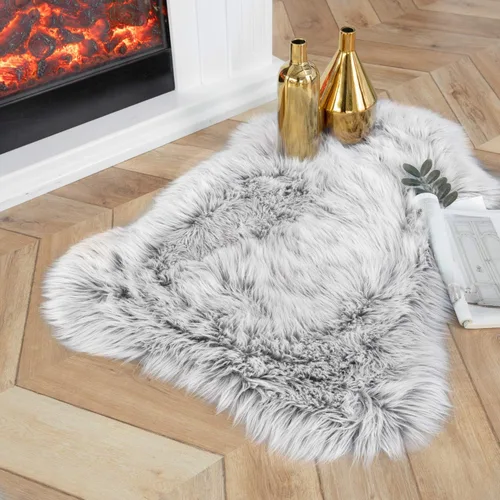 Miniatura 124 de Ashler Home Deco - Tapete de pelo sintético de oveja, mullido, suave, de 2 x 3 pies, lavable a máquina, dormitorio, habitación de los niños, sala