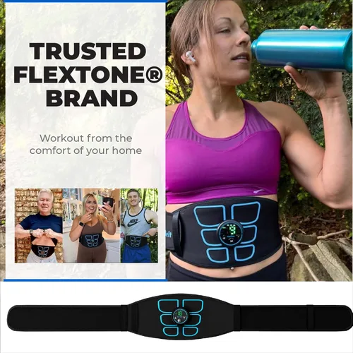 Miniatura 5 de FlexTone Estimulador de abdominales, tónico muscular para cinturón abdominal para hombres y mujeres, sistema estimulador eléctrico para fortalecer
