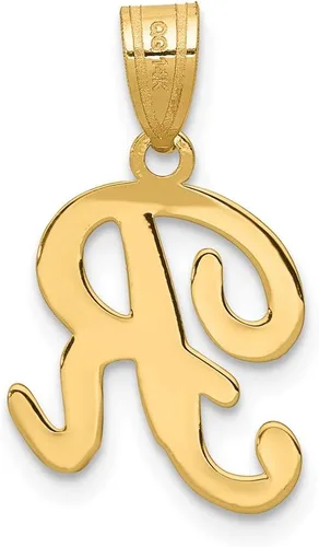 Miniatura 4 de Colgante de letra inicial de oro amarillo macizo de 14 quilates, 0.709 in x 0.472 in, Metal