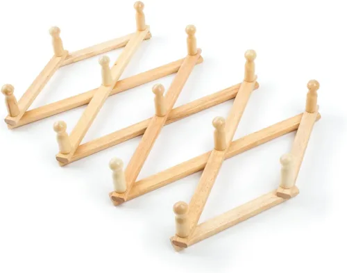 Miniatura 7 de Fox Run Estante de pared extensible de madera de haya para tazas de café