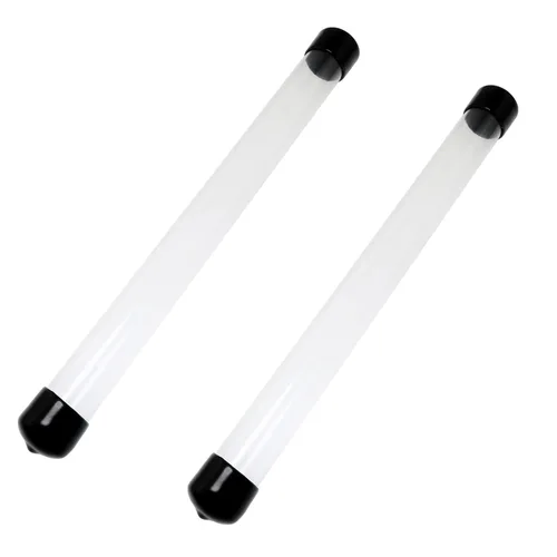 DZS ELEC - Tubo de almacenamiento transparente, 2 unidades, 0.79 x 8.7 pulgadas, tubo redondo de plástico pequeño con tapas negras para contenedores
