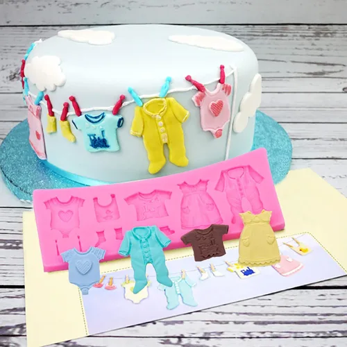 Miniatura 7 de Woohome Moldes de silicona para baby shower, 8 piezas de fondant de silicona para baby shower, pastel de cumpleaños, moldes de decoración de pasteles