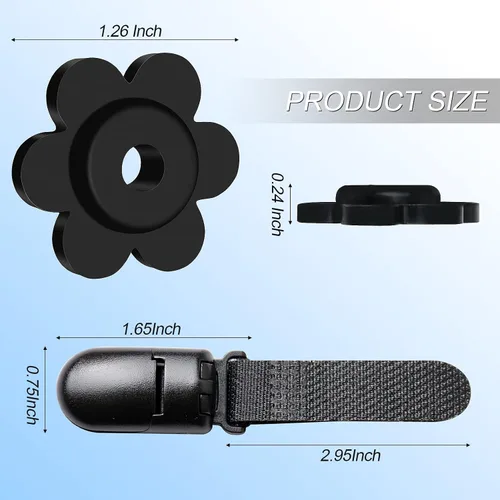 Miniatura 2 de HOOSUN Paquete de 10 clips y tapones para banderas de jardín, clips de tigre para soporte de bandera de jardín, tapones de goma para bandera