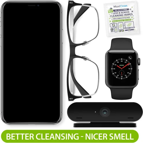 Miniatura 3 de MAXI CLEAN Paquete de 440 toallitas para lentes de anteojos prehumedecidas, envueltas individualmente, limpieza sin rayas para anteojos y pantallas