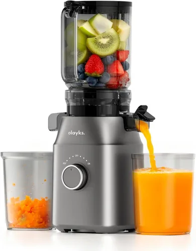 olayks. Máquinas exprimidoras, exprimidor de prensa fría de alto rendimiento de jugo para frutas y verduras, máquina masticadora con receta de jugo,