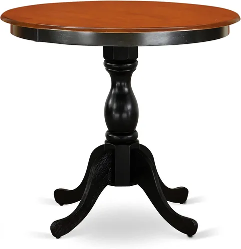 Miniatura 3 de East West Furniture ESKE3-BCH-LC - Juego de mesa y sillas de cocina de 3 piezas que contiene una mesa de comedor redonda con pedestal y 2 sillas