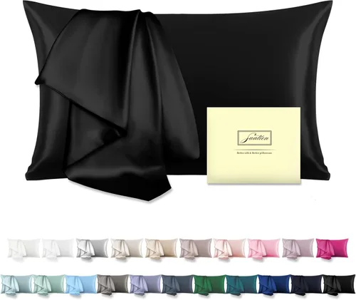Miniatura 45 de Funda de almohada de seda para cabello y piel, suave, transpirable y sedosa 100% seda Queen, juego de 2, fundas de almohada de seda de morera