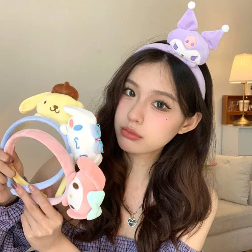 Miniatura 6 de Diadema Kawaii de spa para lavar la cara, linda diadema para maquillaje, lavado, fiesta, accesorios de disfraz para mujeres y niñas (azul)