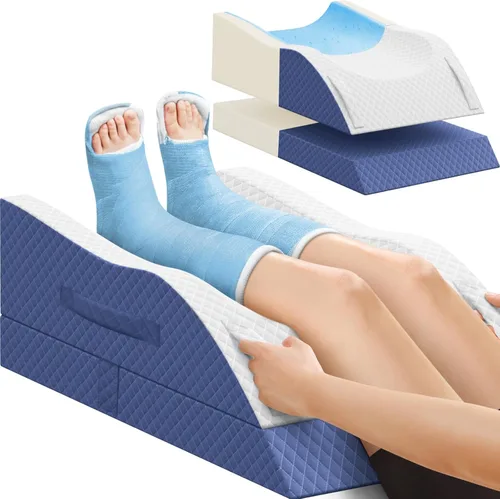 TranquilRelax Almohadas de elevación para pierna después de la cirugía, almohada de cuña ajustable de espuma viscoelástica para lesiones o descanso,