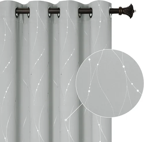 Miniatura 30 de BUHUA - Paneles de cortinas opacas para sala de estar, cortinas grises con aislamiento térmico, cortinas de ventana para dormitorio - 72 pulgadas