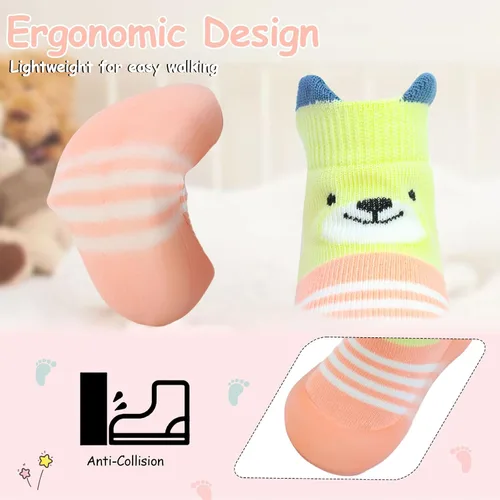 Miniatura 2 de 1 par de zapatos de bebé, calcetines de bebé, zapatos para niños y niñas, zapatos antideslizantes con suela de goma suave, zapatos para niños