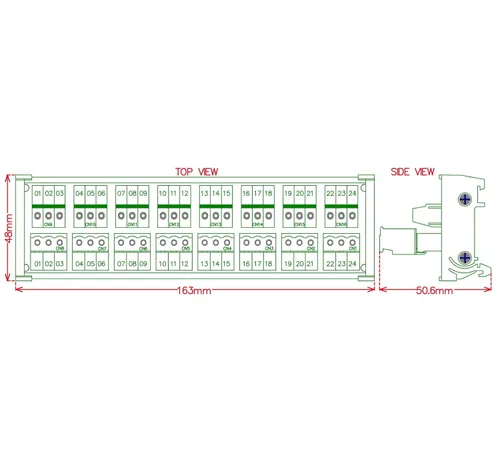 Miniatura 6 de Electronics-Salon Módulo de distribución de bloque de terminales de tornillo de 8 x 3 posiciones 10A/300 V enchufable para montaje en carril DIN