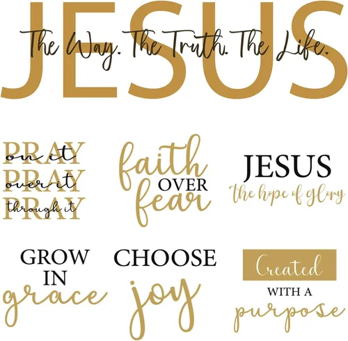 Miniatura 11 de BBTO Calcomanías de pared con versículo bíblico, con cita inspiradora, calcomanías religiosas y motivacionales de las Escrituras, calcomanías