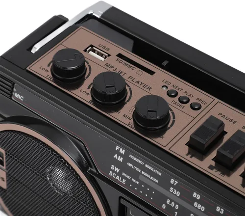 Miniatura 8 de Reproductor de casete portátil, Retro Blueooth, AM FM SW Radio estéreo reproductor de cinta de casete con altavoz grande y conector