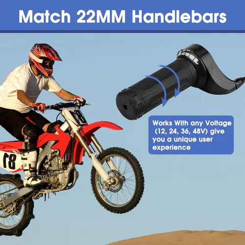Miniatura 2 de KIMISS Acelerador de motocicleta, agarre universal de acelerador de velocidad de scooter eléctrico con 3 cables 12, 24, 36, 48V
