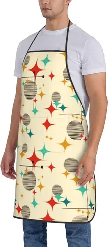 Miniatura 3 de Delantal de Cocina de Chef TNOKKU con Bolsillos para Cocinar, Asar, Barbacoa, Pintura para Mujeres y Hombres