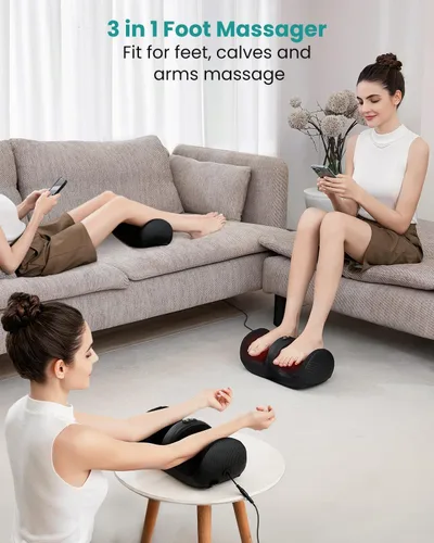 Miniatura 11 de Nekteck Masajeador de pies con calor y rodillo para pies, masajeador Shiatsu de pantorrilla y pierna para circulación y alivio del dolor