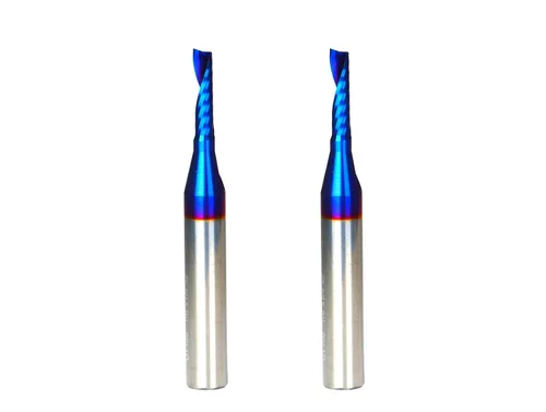 Miniatura 8 de Fresa de extremo CNC de carburo sólido de corte de 1/4 pulgadas de diámetro de corte simple 0 flauta espiral Router Bit para acrílico PVC Ruhi UO131