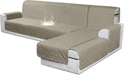 Miniatura 24 de VANSOFY Fundas para Sofá Seccional 100% Impermeables Funda Deslizable para Sofá en Forma de L 3 Piezas Reversible Funda para Chaise Lounge para Sofá