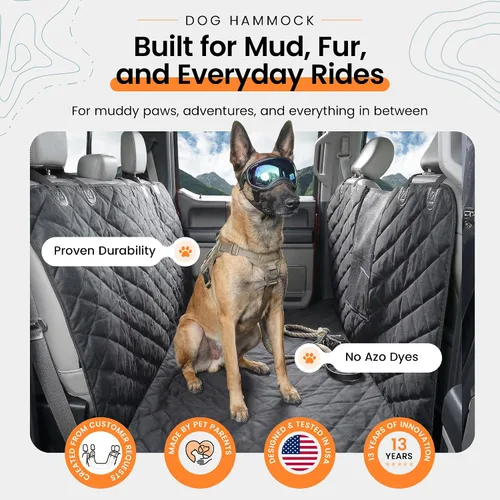 Miniatura 2 de 4Knines Funda de hamaca para suelo de perro para camiones de cabina con asientos plegables, impermeable, antideslizante, para perros, protege