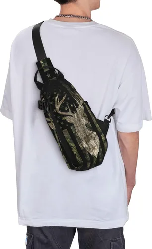 Miniatura 7 de Mochila en el pecho, bolsa de viaje con múltiples bolsillos, mochila cruzada para ciclismo, camping, senderismo, gimnasio, deporte, uso diario