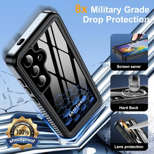 Miniatura 4 de Funda para Samsung Galaxy S25 Plus, impermeable IP68 con protector de pantalla y lente incorporados [14 pies de protección militar a los golpes]