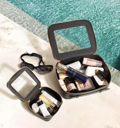 Miniatura 3 de LETGO Bolsas de maquillaje transparentes - Bolsas de aseo aprobadas por la TSA con cremallera, bolsa de aseo transparente, Transparente Large-Negro