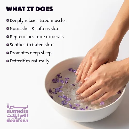 Miniatura 3 de Dead Sea - Juego de baño de escamas de magnesio 100% puro con aceite esencial infundido de lavanda (bolsa de 8.82 onzas)