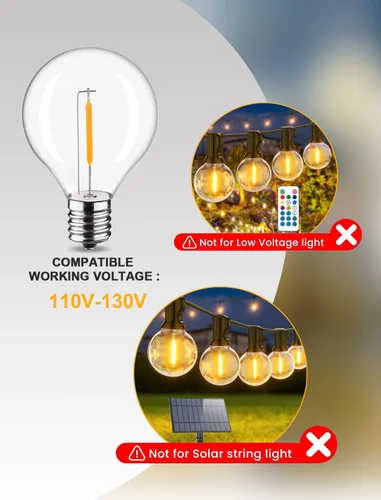 Miniatura 7 de KGC Bombillas LED C7 C9 G40 S14 (G40, 25 unidades)