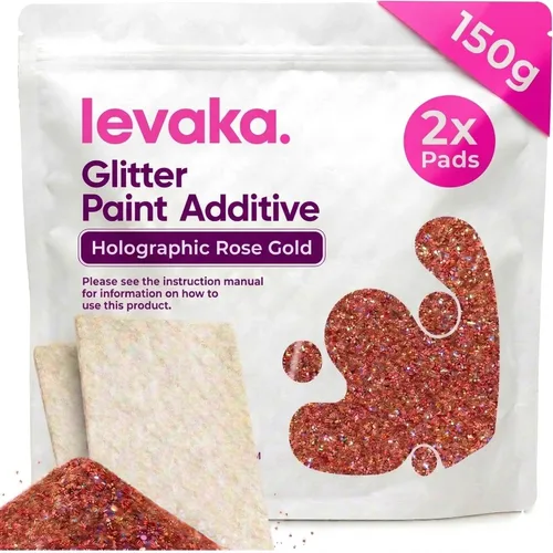 Miniatura 12 de LEVAKA - Aditivo de pintura con purpurina para paredes, purpurina holográfica plateada para pintar paredes, añade a la pintura interior o exterior
