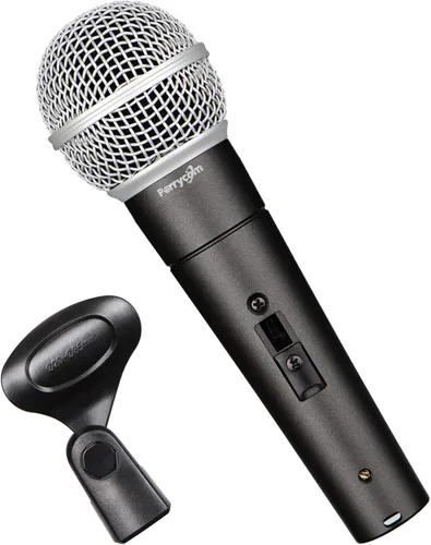 Miniatura 8 de Micrófono de karaoke para cantar, micrófono dinámico Perrycom con interruptor de encendido y apagado, clip de micrófono de mano, micrófono XLR